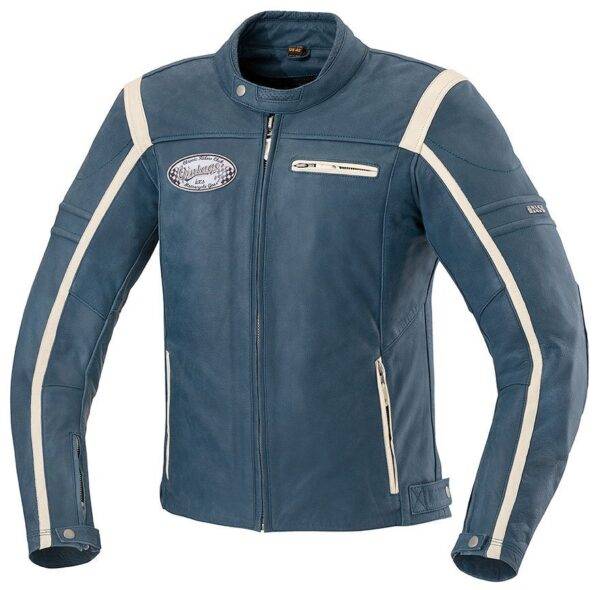 Giacca moto vintage in pelle IXS con protezioni - Image 2