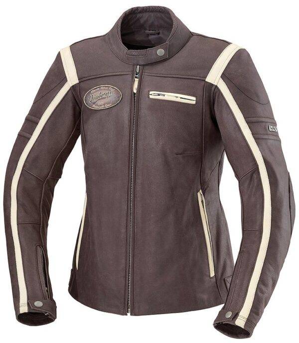 Giacca moto vintage in pelle IXS con protezioni