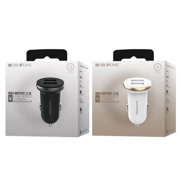 Caricabatterie da auto 2x USB 5V 2.1A bianco/nero - Image 7